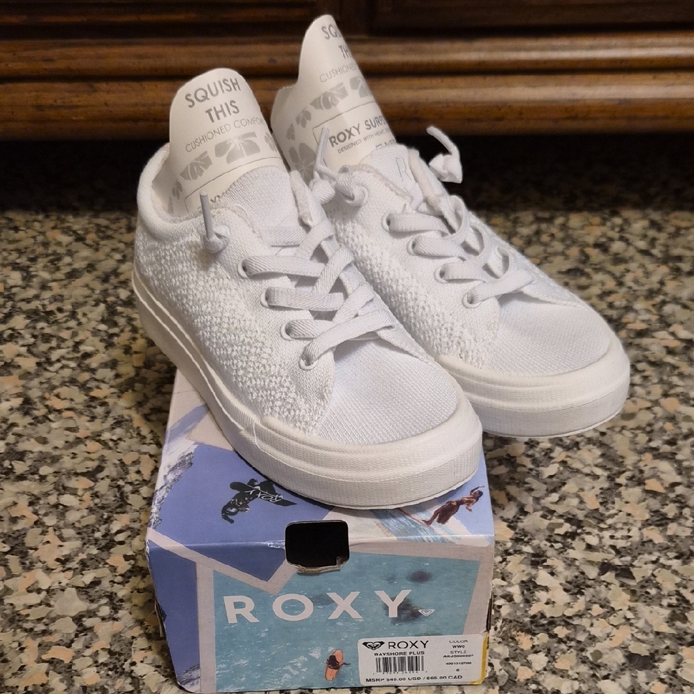 Roxy Classic White Knit Sneakers